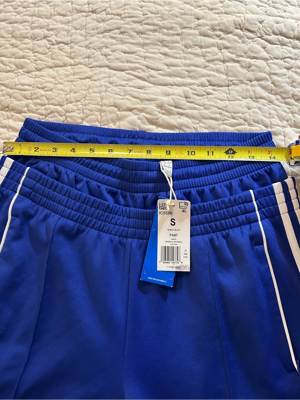 NWT blue adidas Originals womens Always Original Adibreak Track Pants.